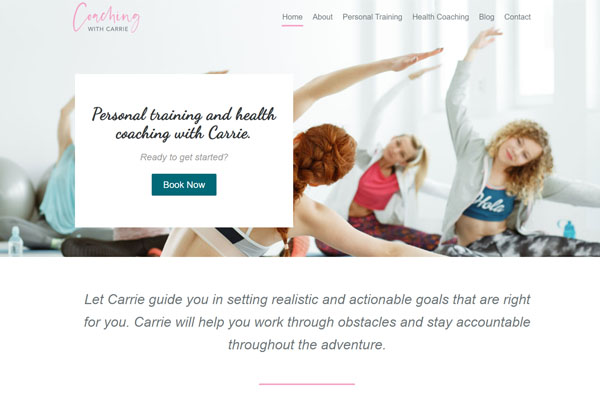 Coaching with Carrie fitness website design