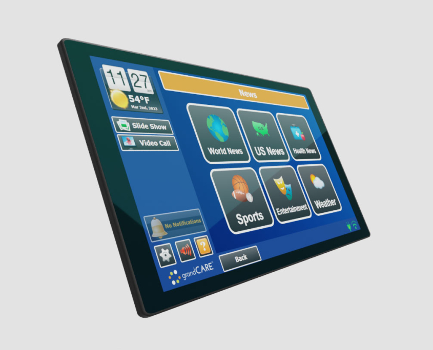 GrandCare touchscreen 3D product render